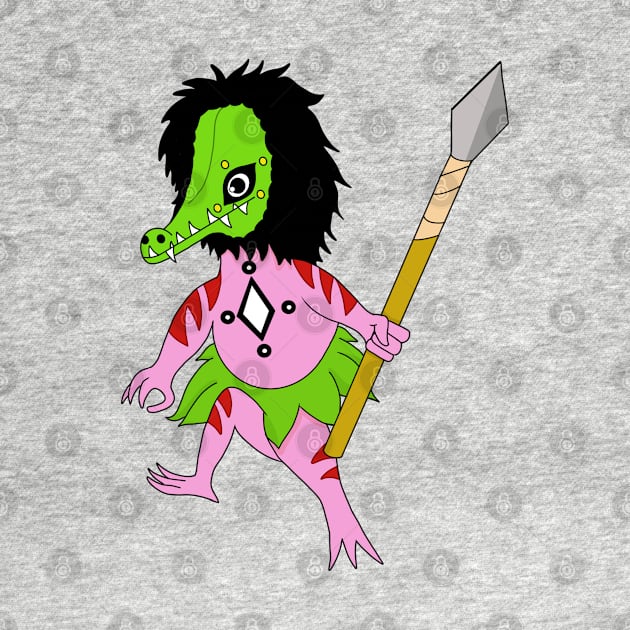 Axolotl Warrior with Apeodile Mask by garciajey